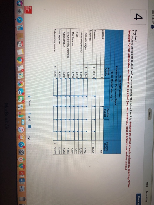 and control costs using a variance report that compares the planning budget