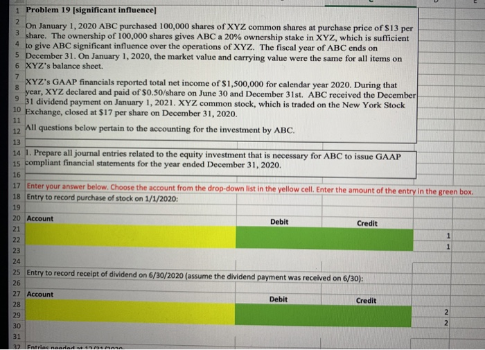  4 8 9 1 Problem 19 [significant influence] 2 On January