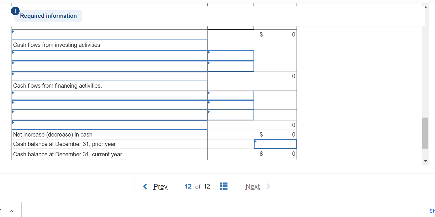 reflect cash payments for inventory, and (5) any change in Income Taxes
