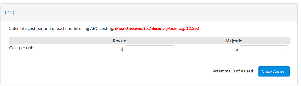 model, the Majestic, which sells for $1,270. The production cost computed per