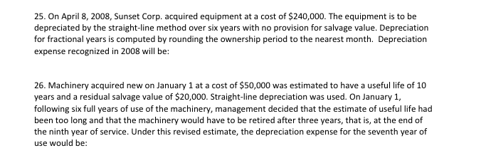 Please provide a step-by-step explanation and calculation! thank you so much! 25.