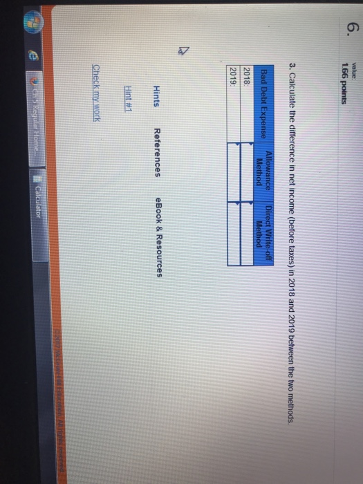  6. 166 points value 3. Calculate the difference in net income