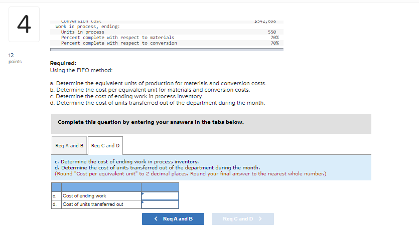 for a recent month. Requlred: Using the FIFO method: a. Determine the