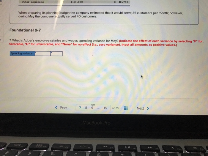 Actual per Customer Served $ 5,700 Total for May 209,500 106,400 $