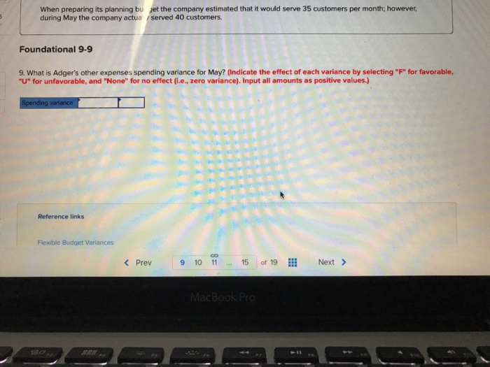 expenses Other expenses $560 43,000 When preparing its planning budget the company
