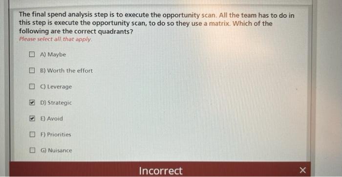  please solve all 6 q correctlyyyy The final spend analysis step