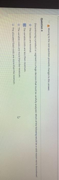  Moving to the next question prevents changes to this answer. Question