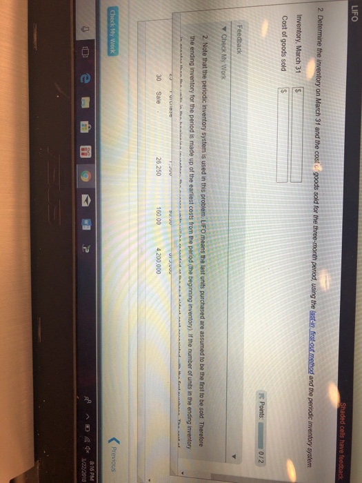 Question The beginning inventory for Midnight Supplies and data on purchases and