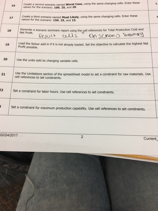  Create a second scenario named Worst Case, using the same changing