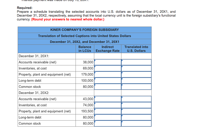 or similar. THank you!! P12-30 Foreign Currency Translation LO 12-4, 12-5 formed