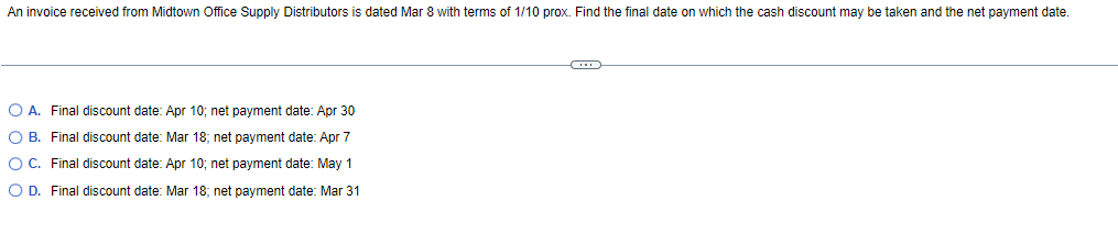 An invoice received from Midtown Office Supply Distributors is dated Mar