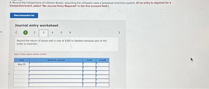has the following transactions during May. May 2 Durchases books on account