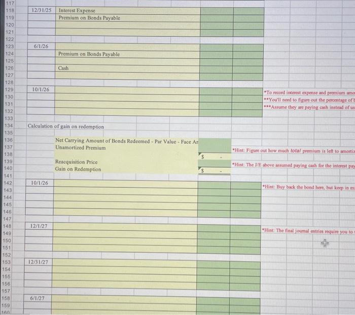 \end{tabular} \begin{tabular}{|l|l|l|l|} \hline 12/31/26 & Interest Expense & \\ \hline & Discount