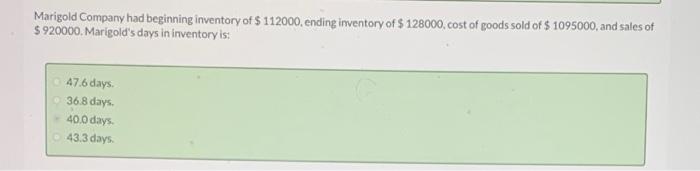 can you please show the steps. i keep getting 9.13 Marigold Company