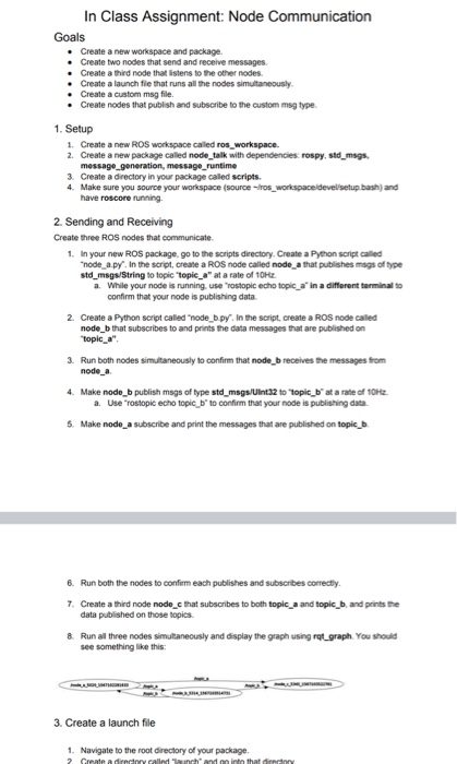  In Class Assignment: Node Communication Goals Create a new workspace and