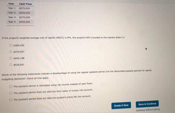information does the payback period provide? Suppose you are evaluating a project
