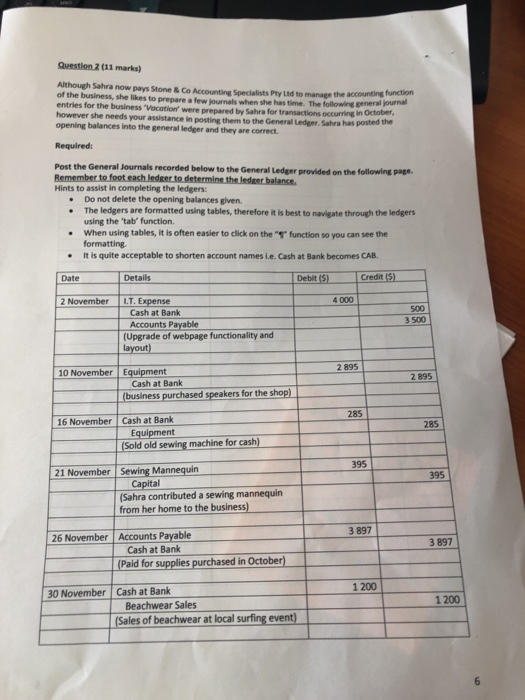  Question 2 (11 marks) Although Sahra now pays Stone & Co