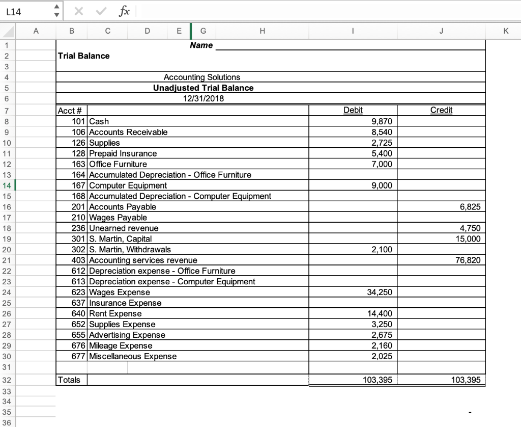 Excel-based Project Data/Instructions Sandra Martin owns and operates Accounting Solutions. The attached