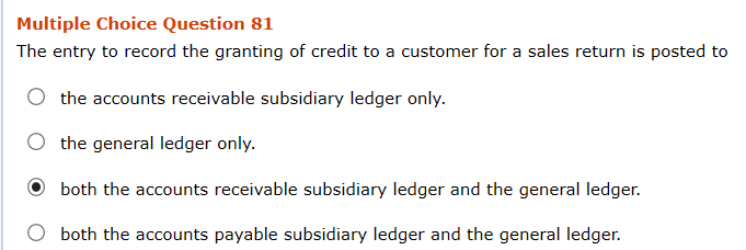  Multiple Choice Question 81 The entry to record the granting of