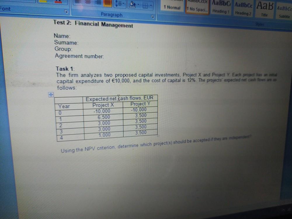  npv . No Spaci... Heading Heading 2 Subtitle Font 1 Normal