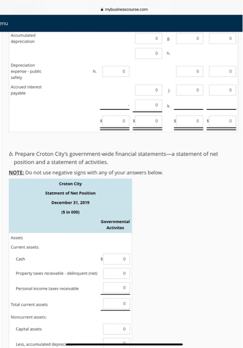 general capital assets of $14,000 and related accumulated depreciation of $6,400 2.