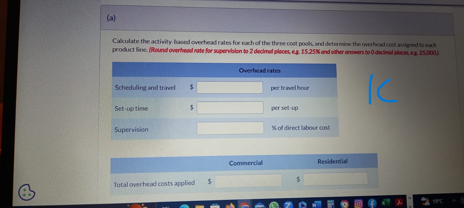 line using the activity-based overhead rates. (enter negative amount using a negative
