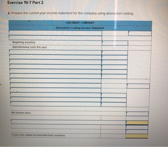 a producer of solid oak tables, reports the following data from its