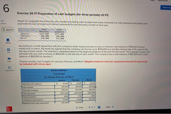  please help on february and march column Sve & Exit 6