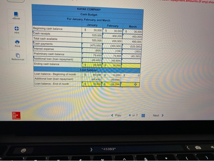 Check my Exercise 20-17 Preparation of cash budgets (for three periods) LO