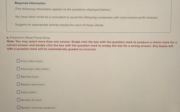 No additional context is provided Required information [The following information applies to