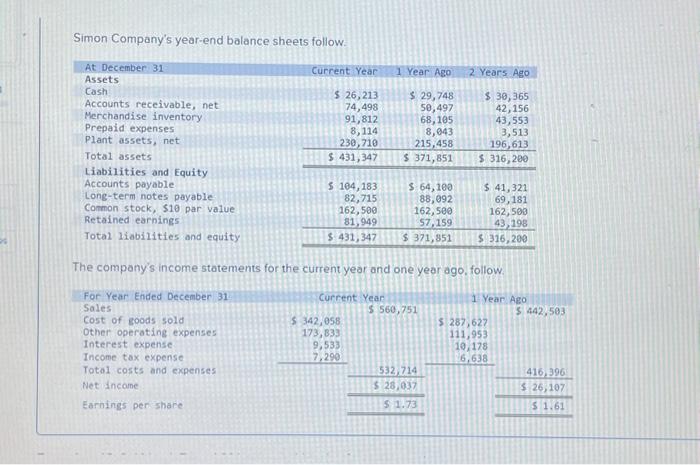  Exercise 13.9 (Algo) Part 1 [Alternate Version] (1) Compute debt and