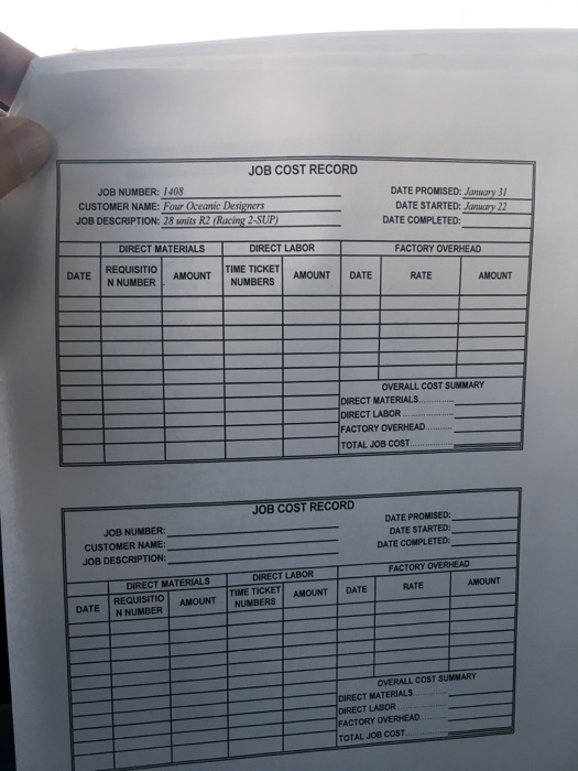 one for Direct Materials and one for Indirect Materials and Factory Supplies.