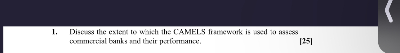  Discuss the extent to which the CAMELS framework is used to