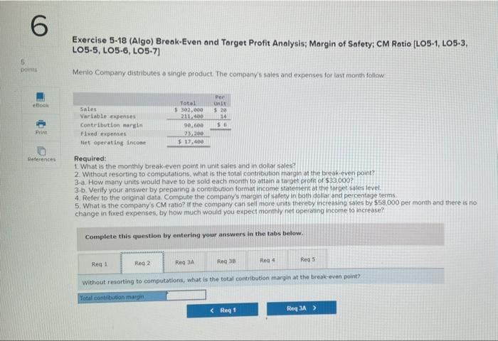 Target Profit Analysis: Morgin of Safety: CM Rotio (LO5-1, L05-3, LOS-5, LO5-6,