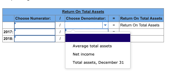 assets LO A1 The following information is available from the financial statements