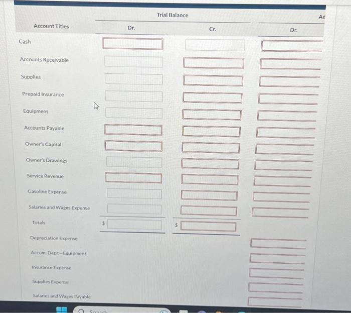 balanc, income statement, and balance sheet. Sandhill Clark opened Sandhill's Clelging Service