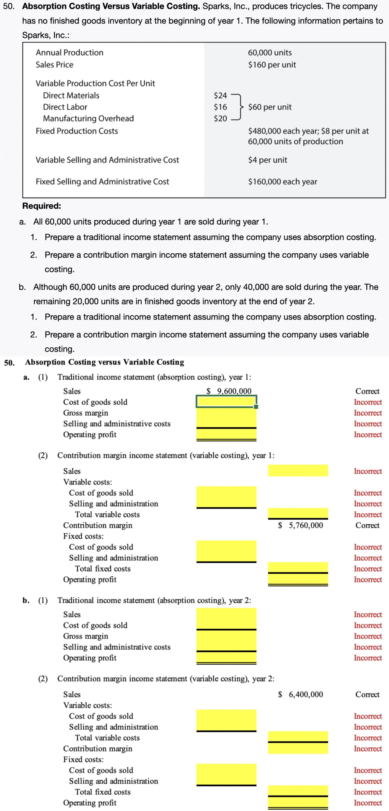  Fill out the missing data for problem 50 a.(1)(2) and b.(1)(2).