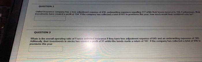 please solve it in 15 min QUESTION 2 United Instance company has