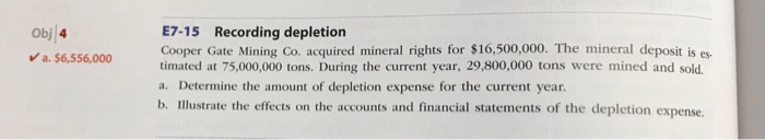  obj 4 va. $6,556,000 E7-15 Recording depletion Cooper Gate Mining Co.