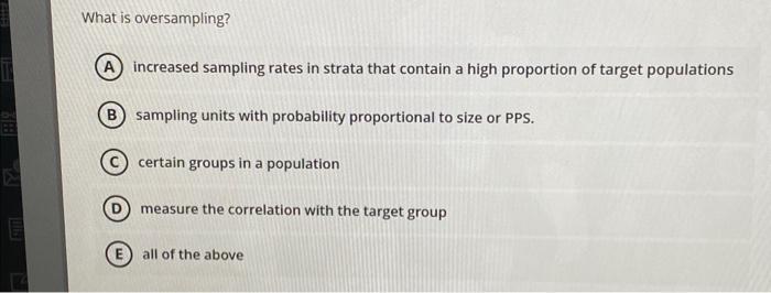 inclusion of a control group modifying sampling criteria none of the above