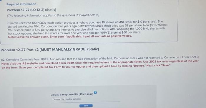 share). She started working for MNL Corporation four years ago (5/1/Y1) when