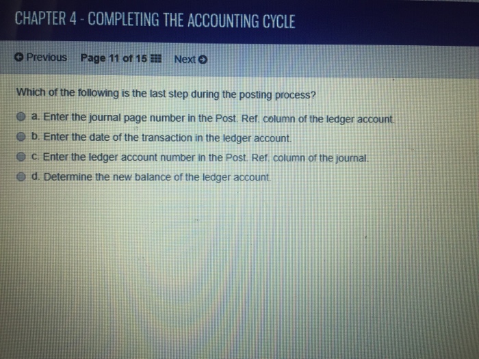  CHAPTER 4- COMPLETING THE ACCOUNTING CYCLE O Previous Page 11 of