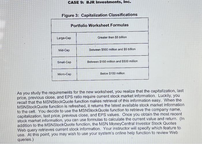 using the MSNStockQuote function, you can also use the MSN MoneyCentral Investor