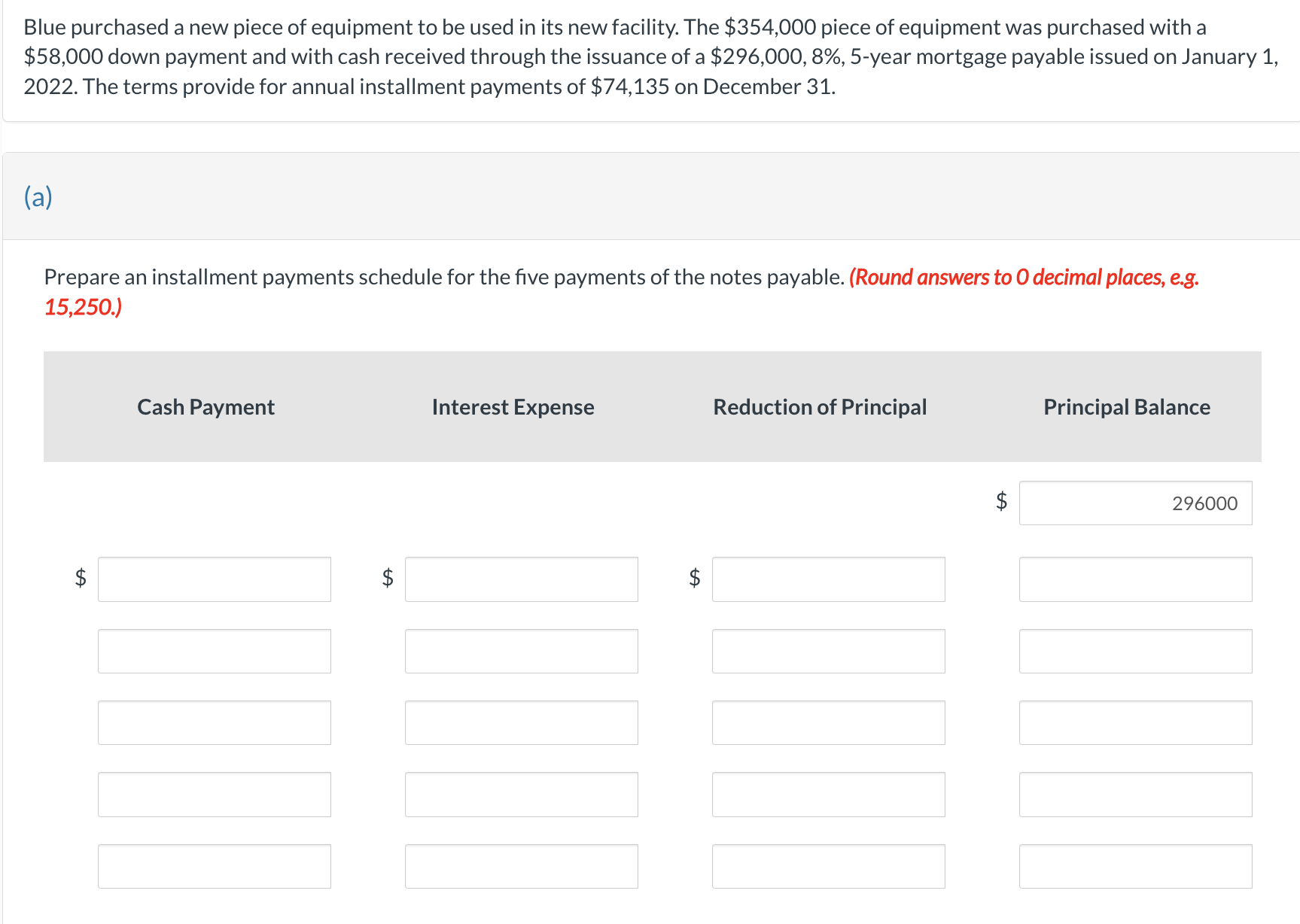 Please answer correctly! Thanks :) Blue purchased a new piece of equipment
