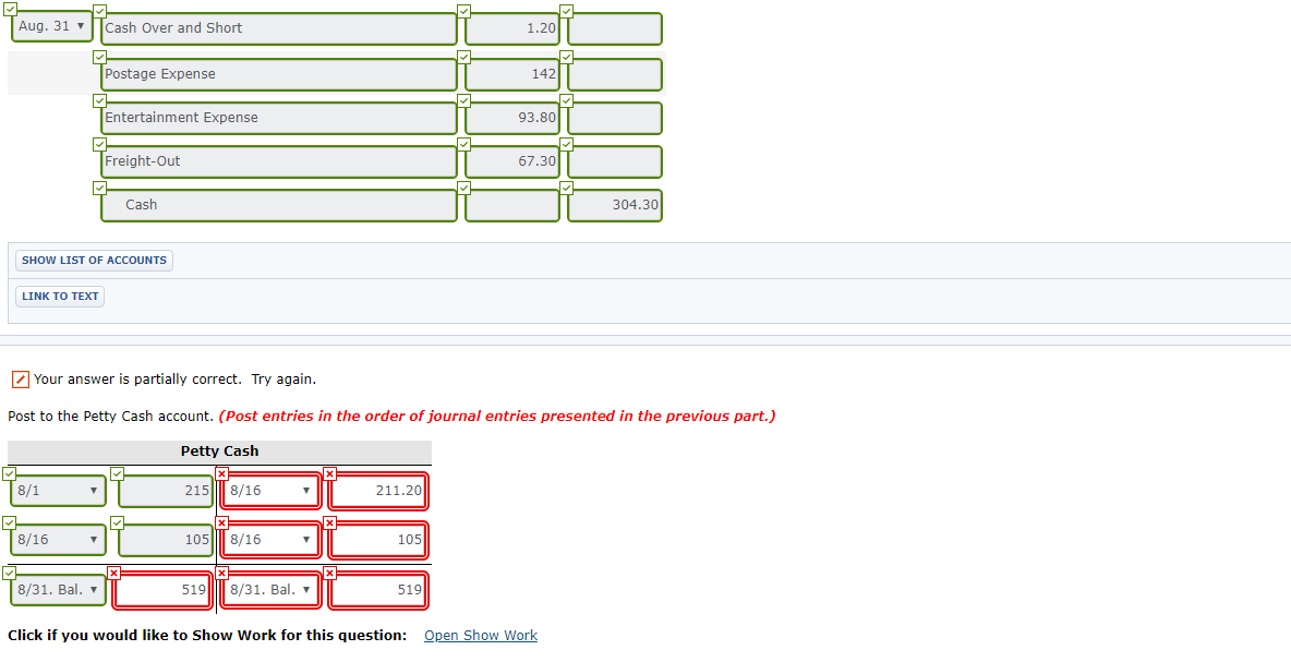 Cash account problem. Problem 8-03A a-b (Video) Bonita Company maintains a petty