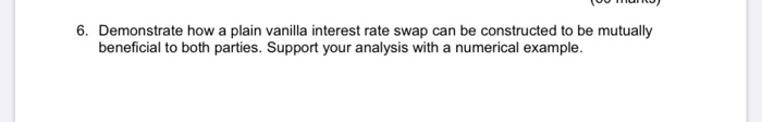  6. Demonstrate how a plain vanilla interest rate swap can be