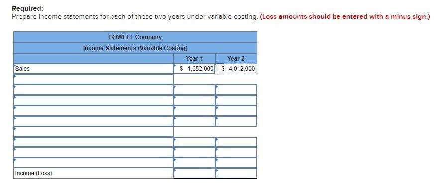 years follow. b. Variable costs per unit and fixed costs per year
