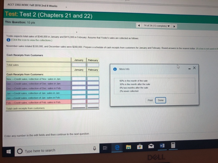  ACCT 2302.W3DC Fall 2018 2nd 8 Weeks Test: Test 2 (Chapters