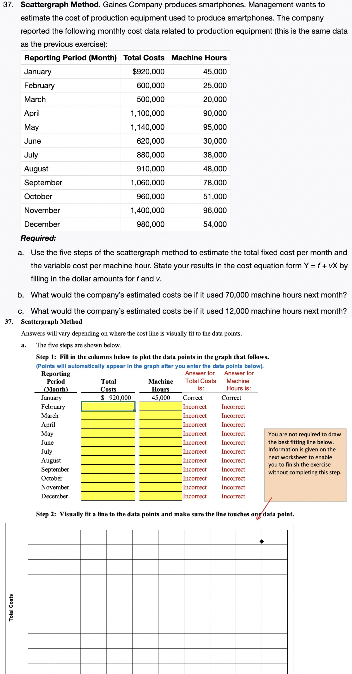  Fill in the missing data for problem 37(a) and step 2.