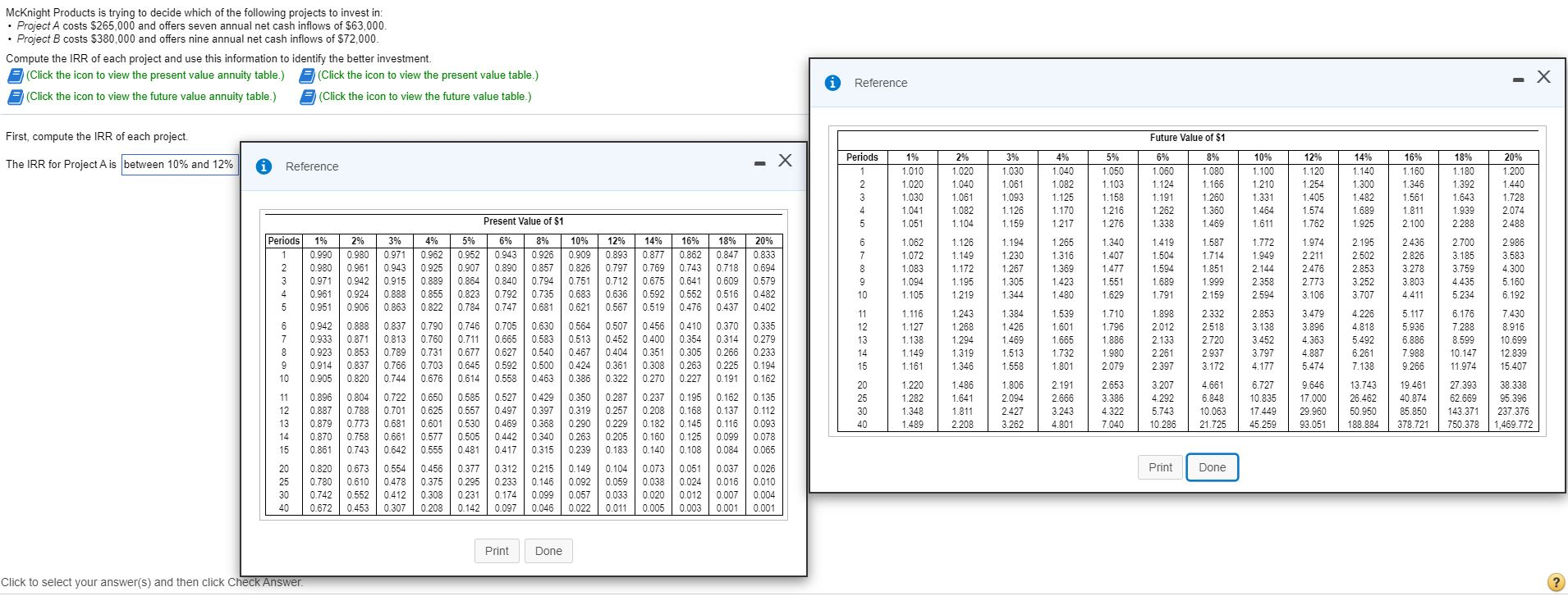 16% Between 16% and 18% E12-28A (similar to) Question Help -X Reference